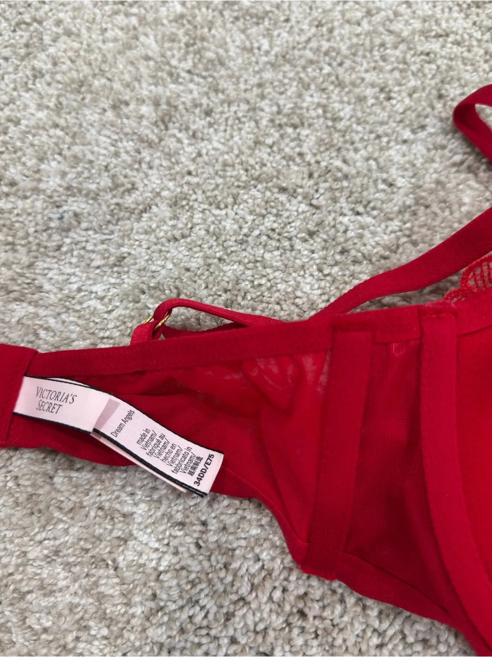 NWOT Victoria's Secret Valentine’s Day Lace Halter Bralette with Heart Details